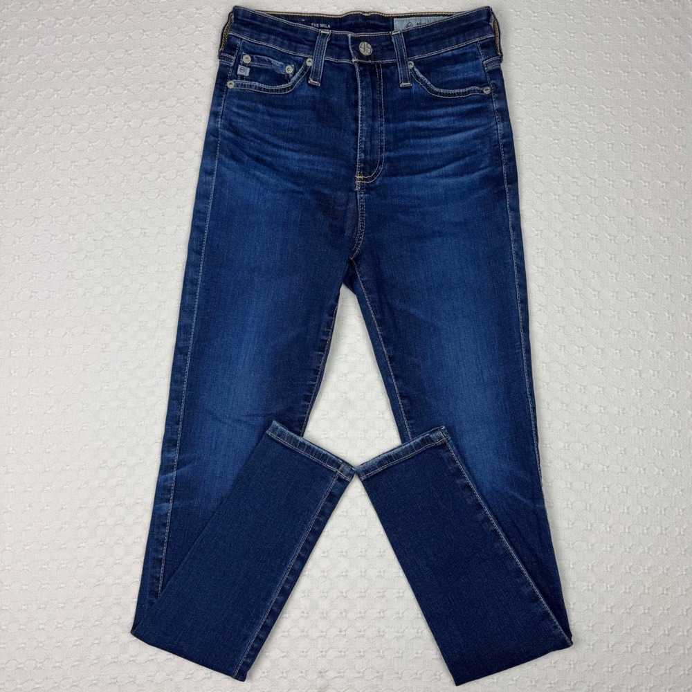 AG Jeans The Mila Super High Rise Skinny Ankle Dark Wash Womens Sz 24R Designer